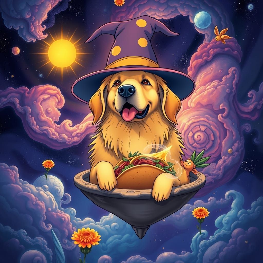 Cosmic Canine Wizard Surveys Vibrant Nebula