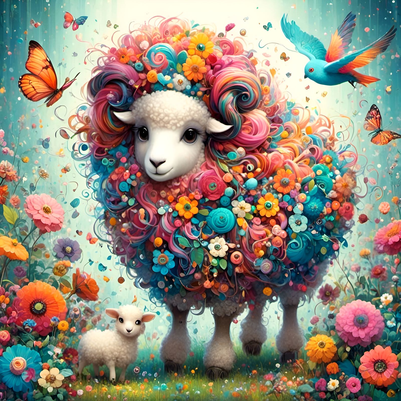 Ultra Cute Sheep Generated by AI