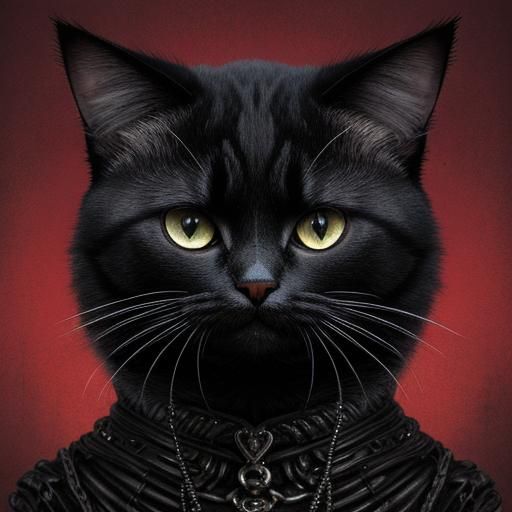 Biomechanical Cat in Giger Style