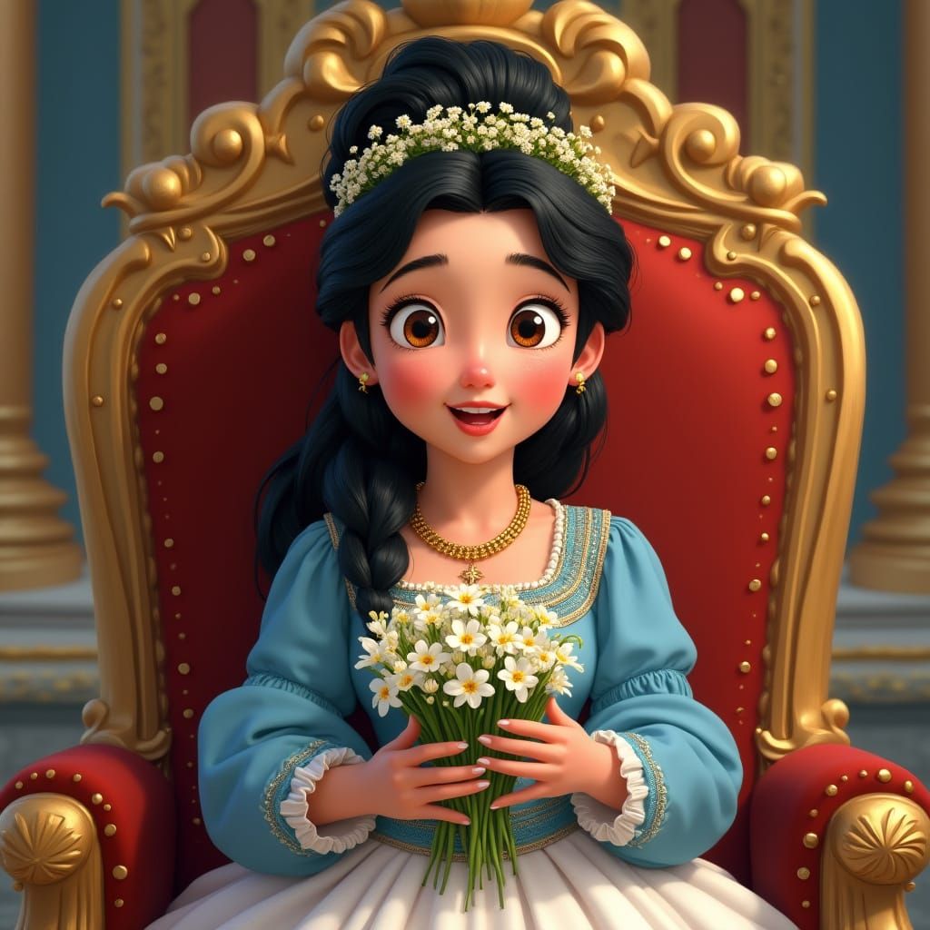 Young Russian Queen in Classic Animation Style