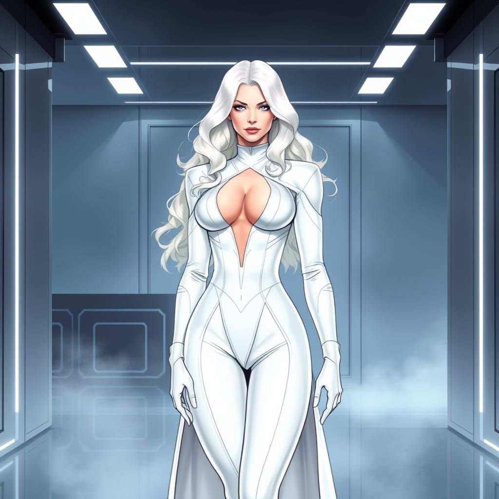 Confident X-Men Character in Frosty, Comic Book Realism Styl...