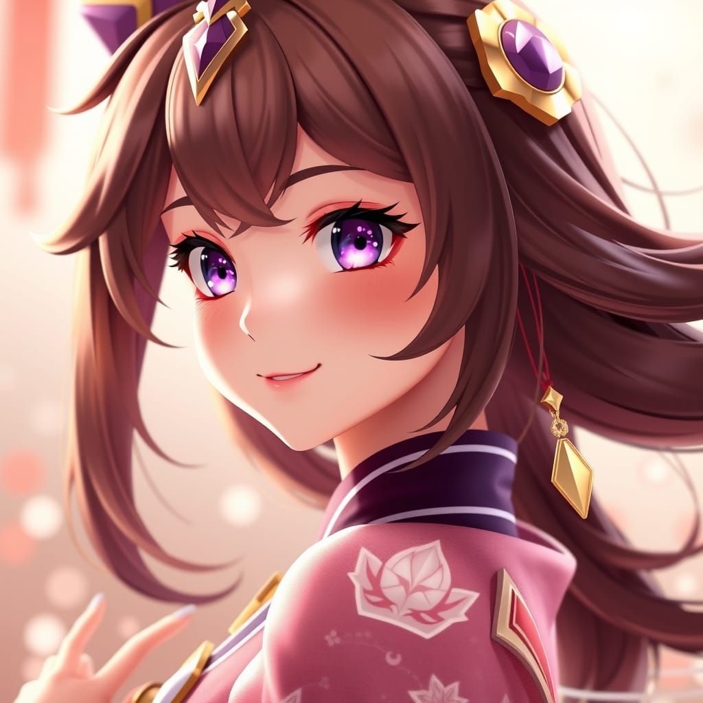 Radiant Yae Miko in 3D Anime Style