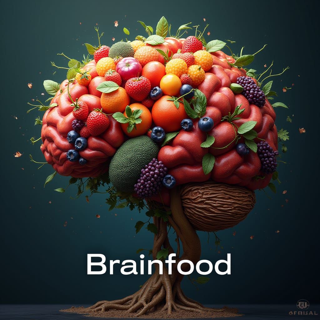 Brainfood Book Cover: Fruit & Vegetable Brain Art