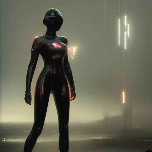 Hyperrealistic Latex Plugsuit in Dark Fantasy Style