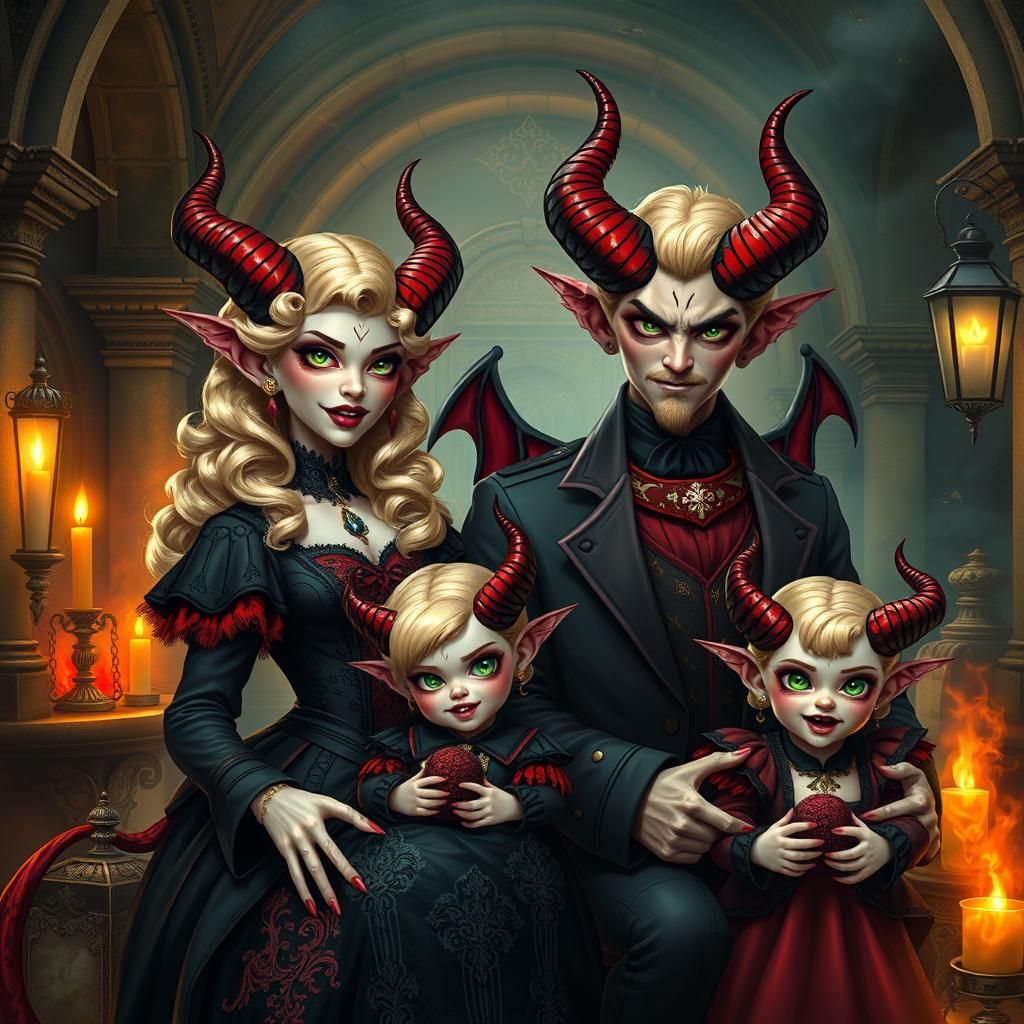 Blonde demon family
Mum
Dad
2 children