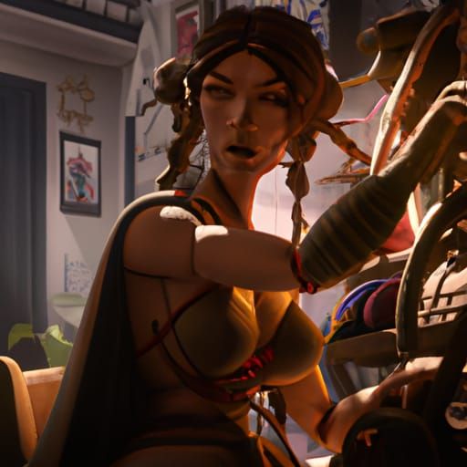 Arachne and Athena Sewing Contest, Art Nouveau