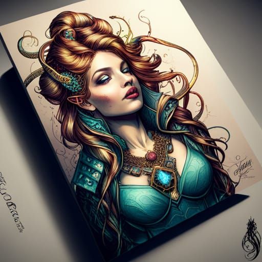 Steampunk Cybernetic Snake Queen Digital Art