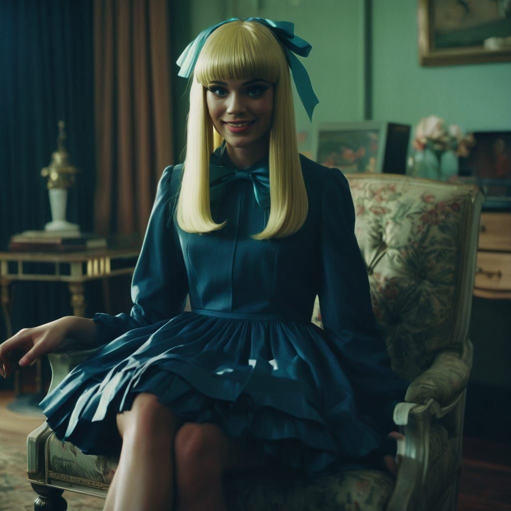 Shy Young Man in Cinematic Crossdressing Scene