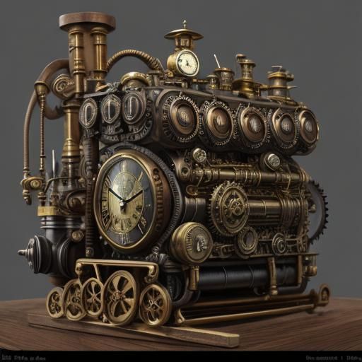 Steampunk Engine Illustration