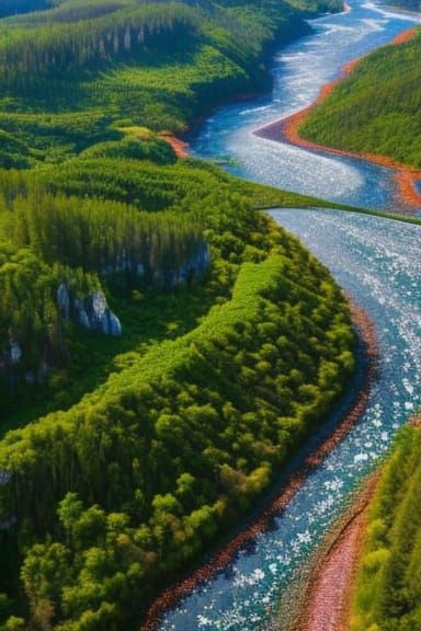 JiuZhaigou National Park: Breathtaking Aerial View Landscape