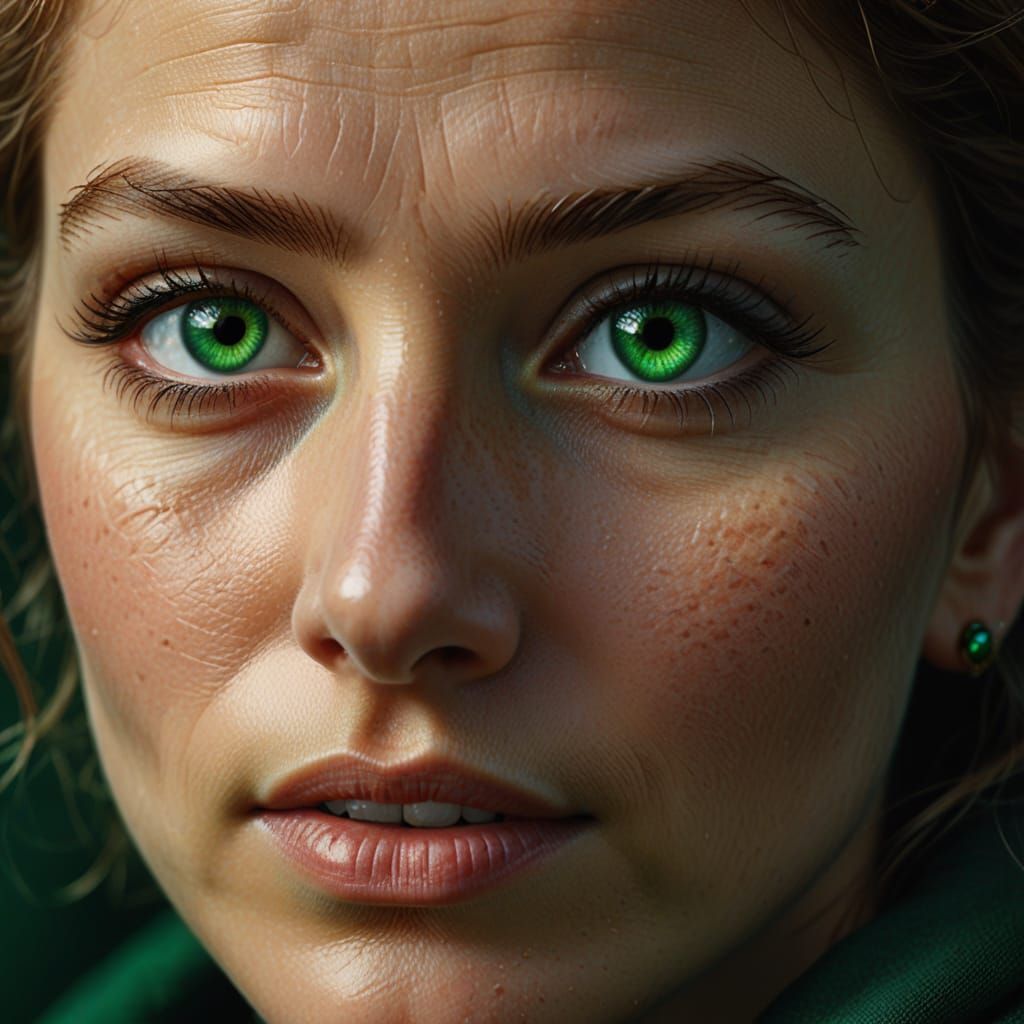 Emerald Goddess in Close-Up