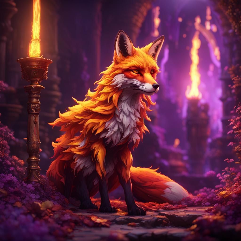 Crimson Fox: Dark Fantasy Concept Art