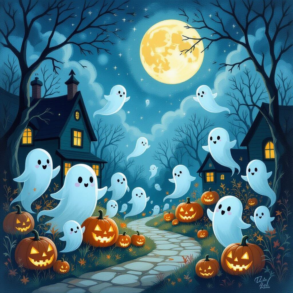 Whimsical October Festival with Friendly Ghosts