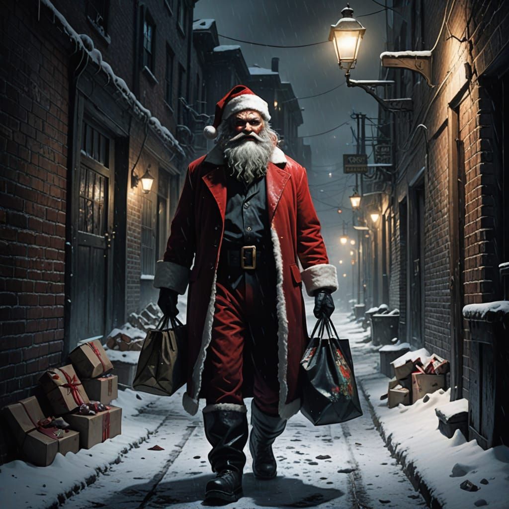 Christmas in the deep bad Santa
