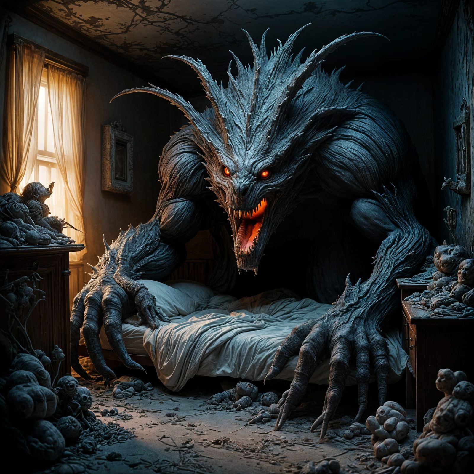 Dark Macabre Horror Revealing Inner Fears