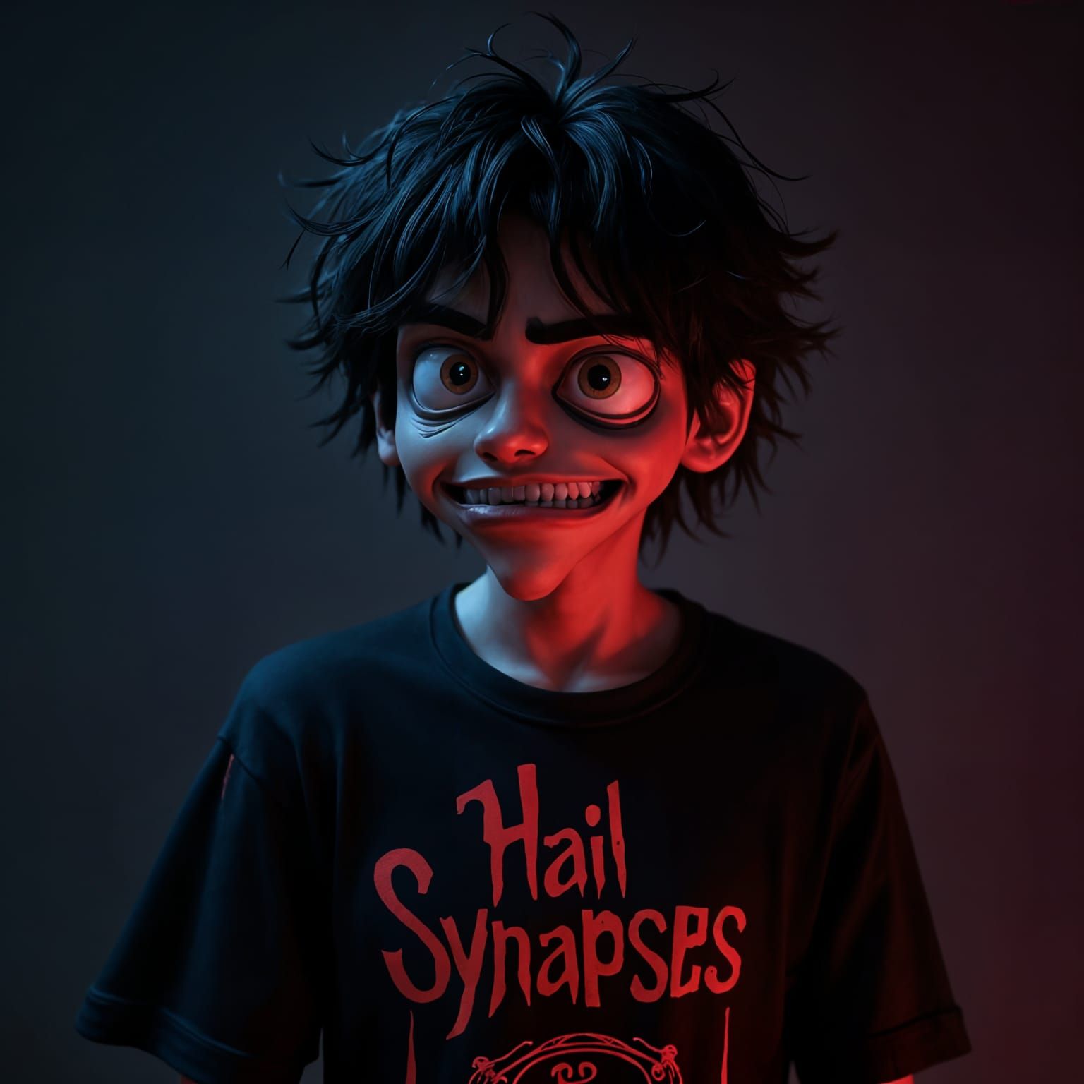 Pixar Villain Movie Poster with Glowing Eyes