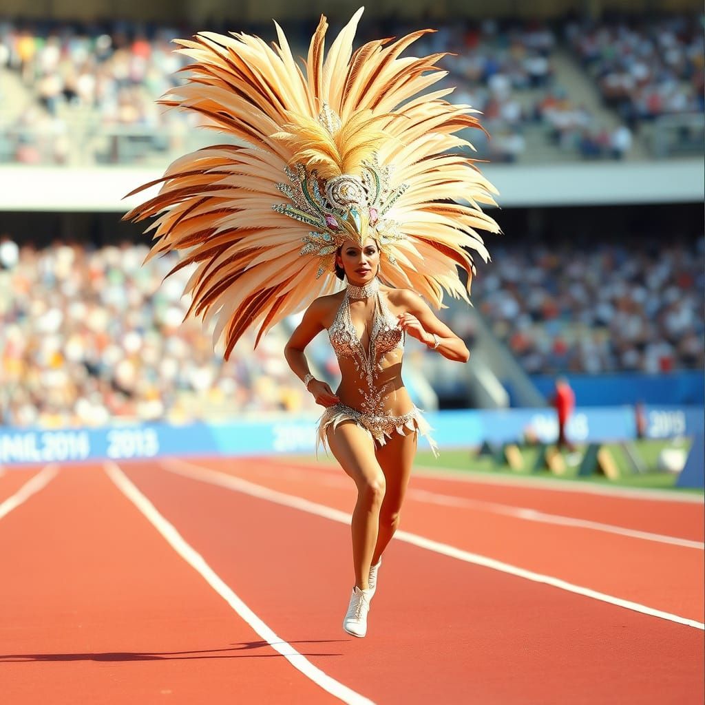Showgirl Sprinting at the Athens Olympic Games