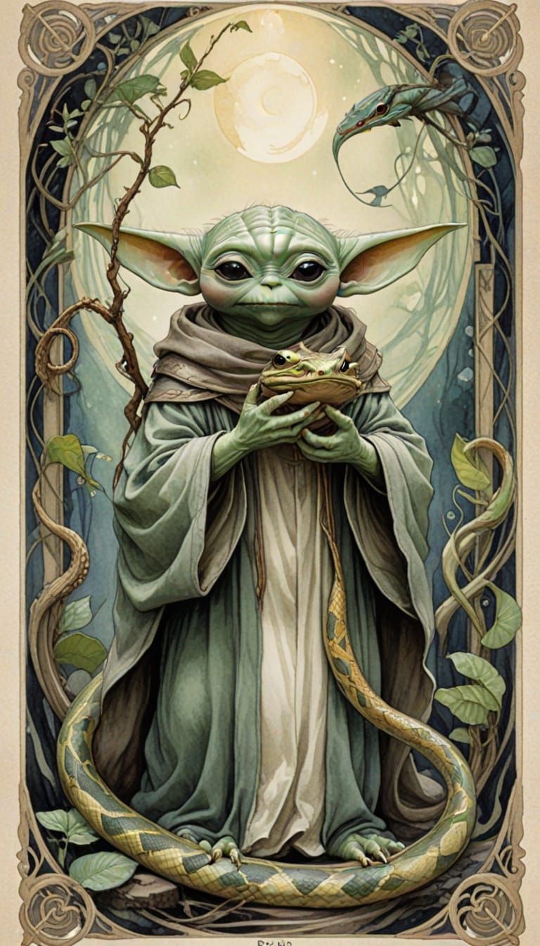 Ethereal Art Nouveau Tarot Card