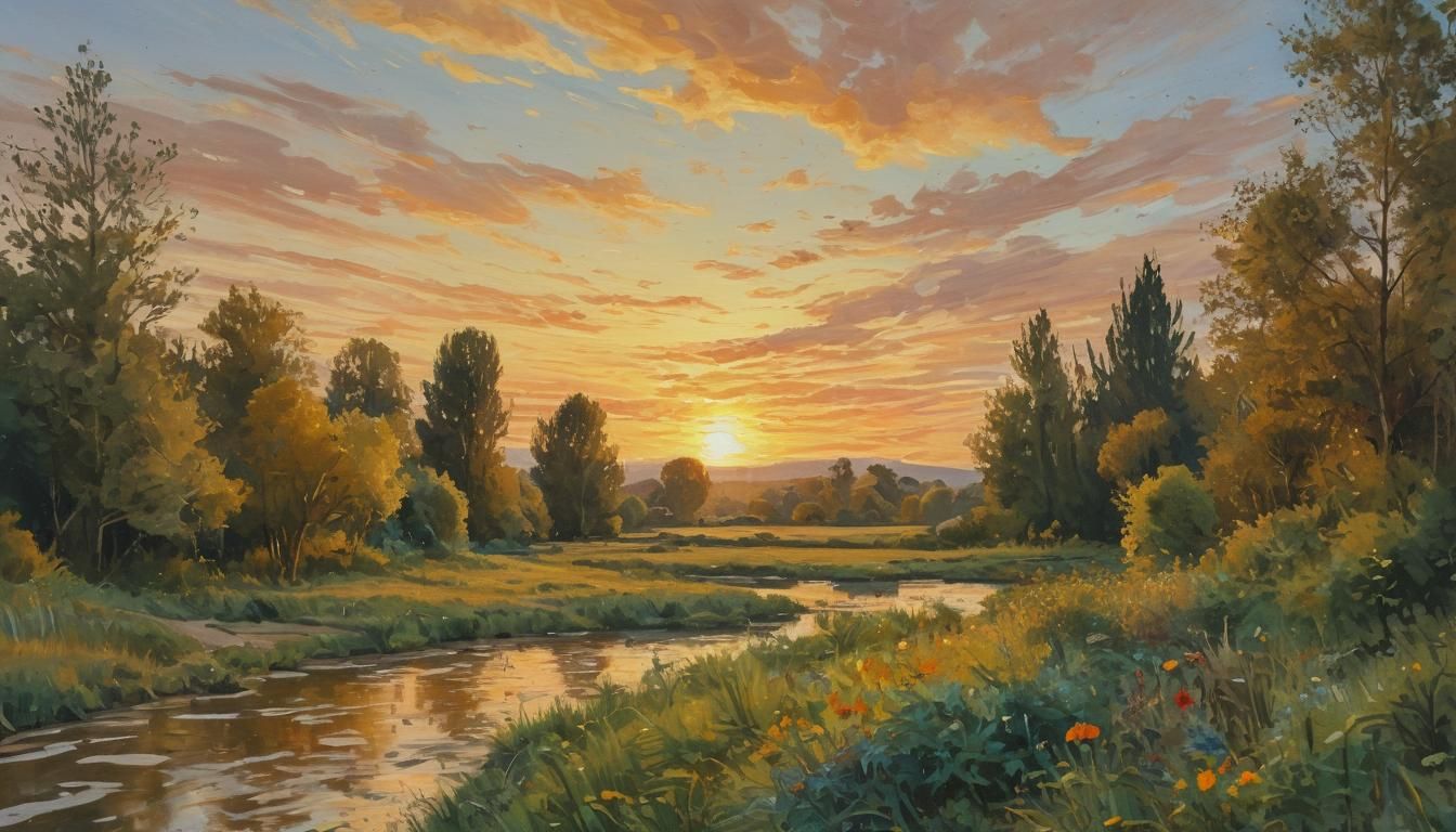 Impasto Gouache Scene in Watercolor Style