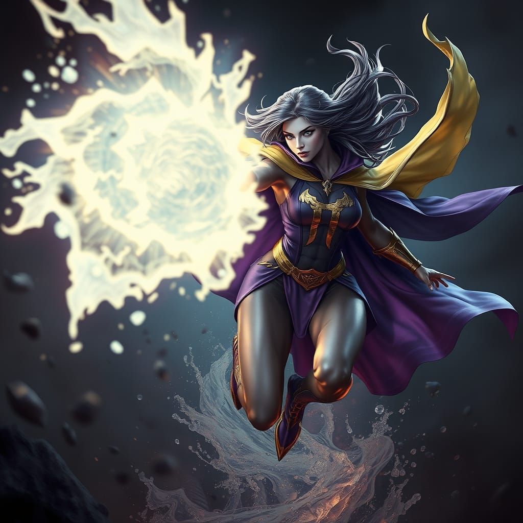 Ethereal Pisces Superheroine Unleashes Water Energy in Dark ...