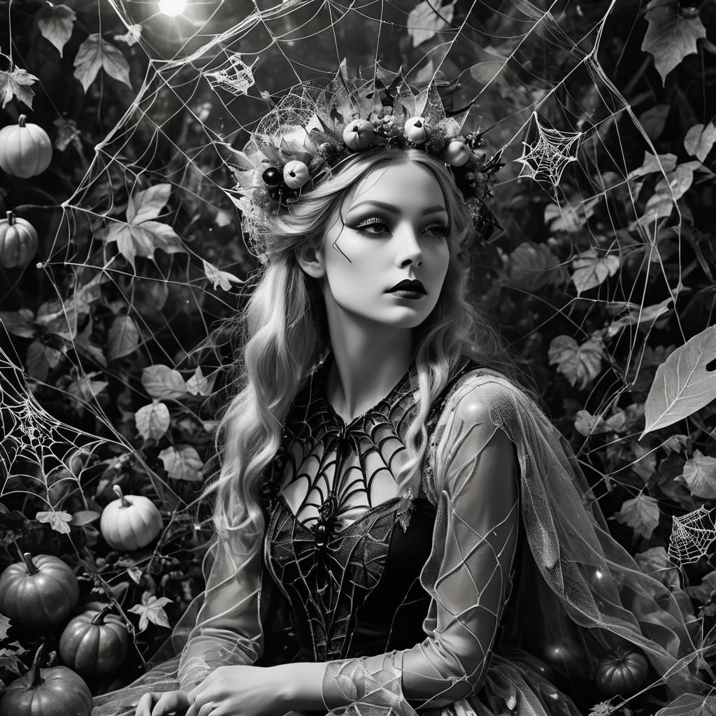 Autumn Dreamer's Surreal Halloween Magic in Mixed Media