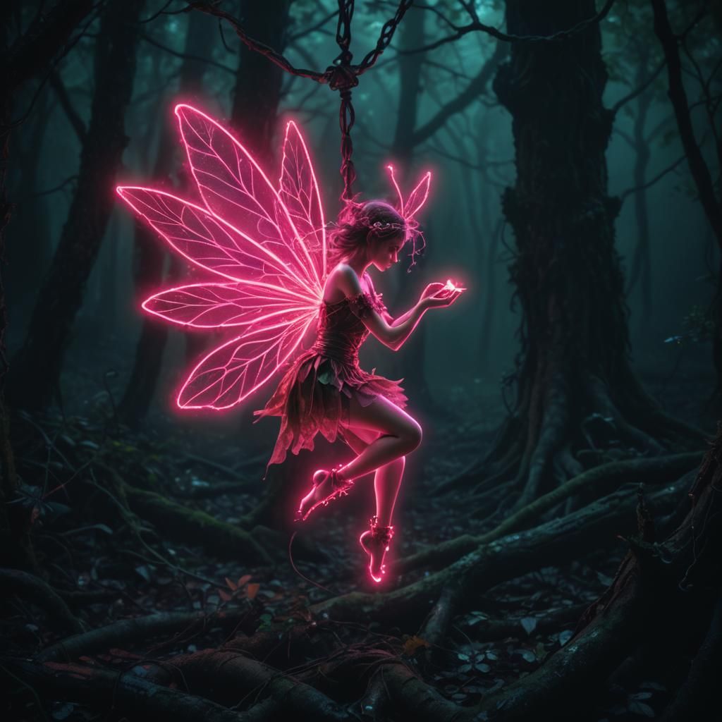 Dark Fantasy Fairy in Shibari Ropes