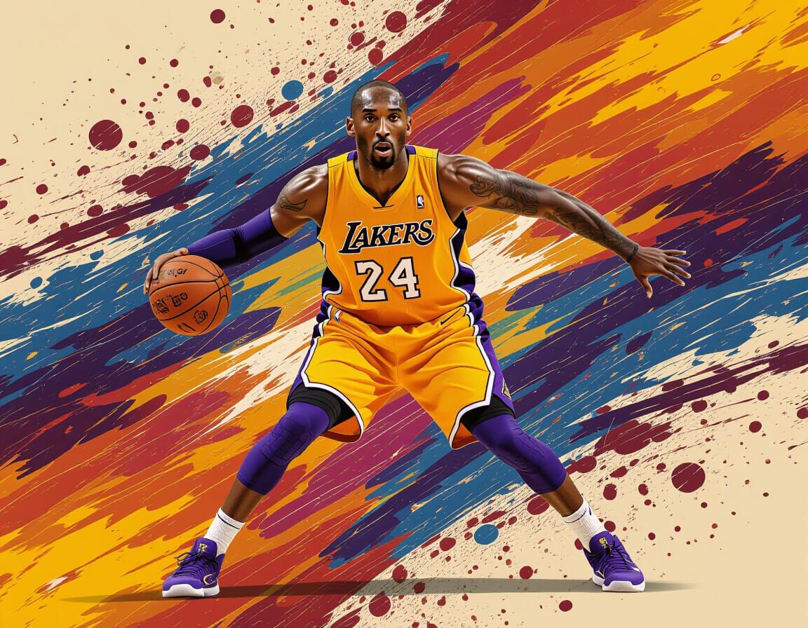 Kobe Bryant: Dynamic Action in Digital Illustration