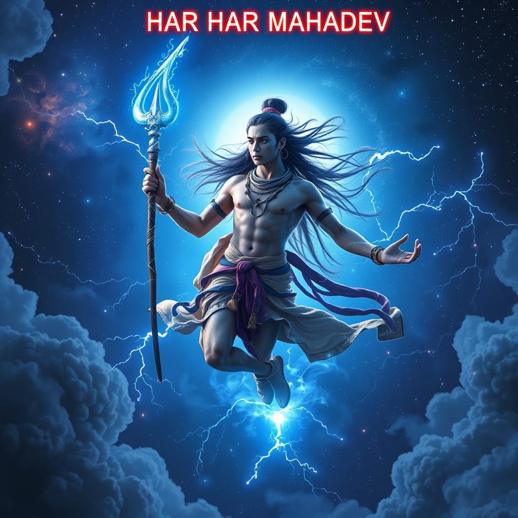 Cosmic Ascension: Shiva-Inspired Digital Art