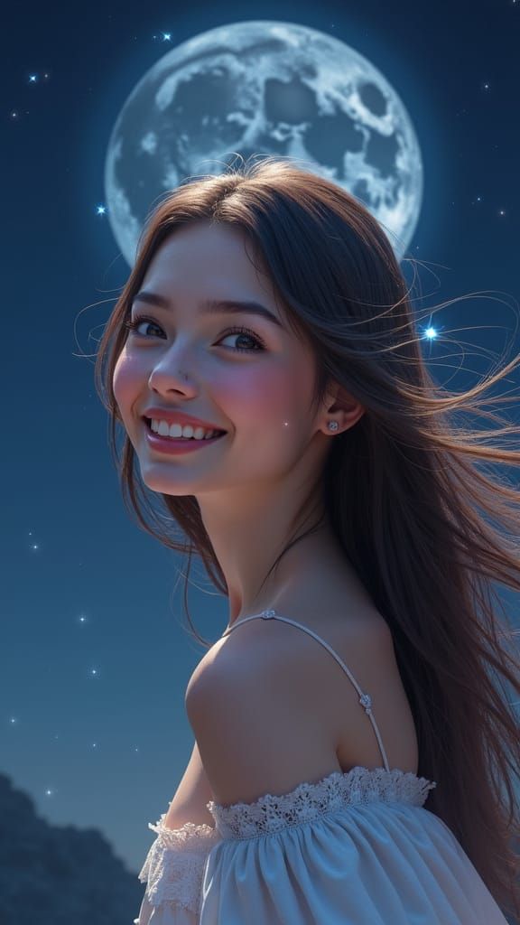 Picture realistic Beautiful young girl, ...