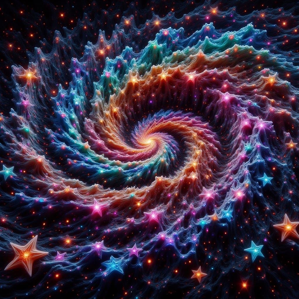 Cosmic Vortex in Neon Colors