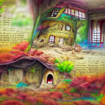 Abandoned Underground House in Ghibli Style