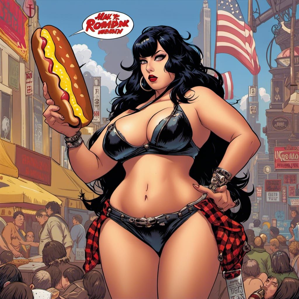 Voluptuous Lumberjack Woman in Heavy Metal Comic Art