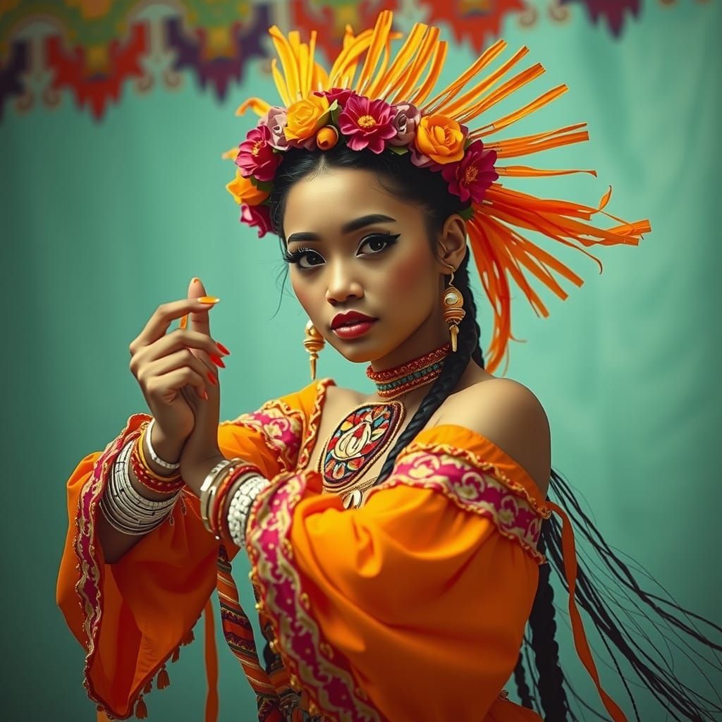 yoruba girl in traditional costume during a festival
