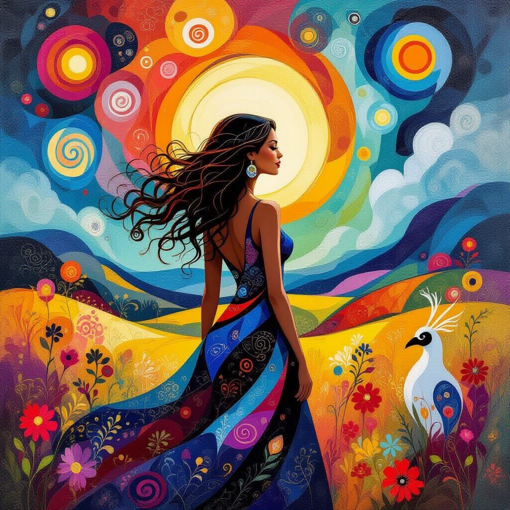 Hope Embodied: Surreal Landscape in Vivid Colors