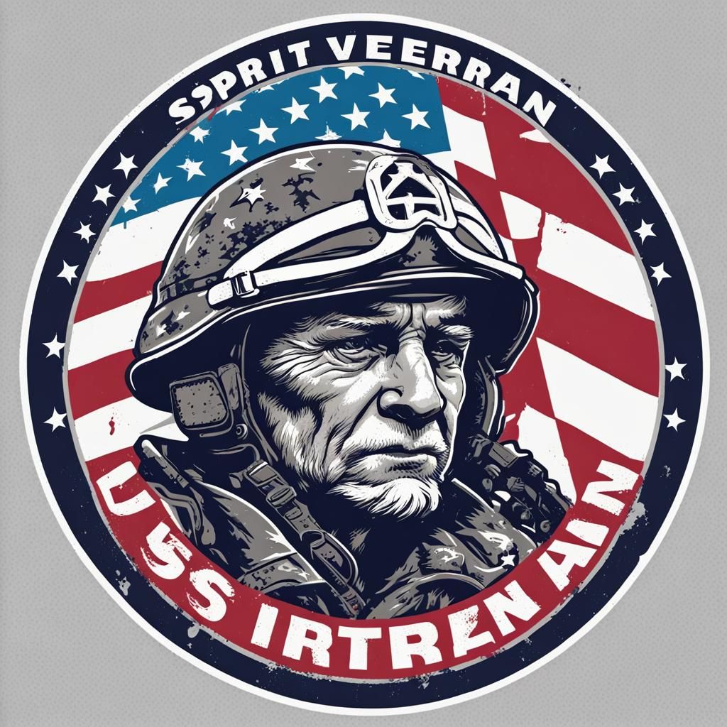 Retro USA Veteran T-Shirt Design