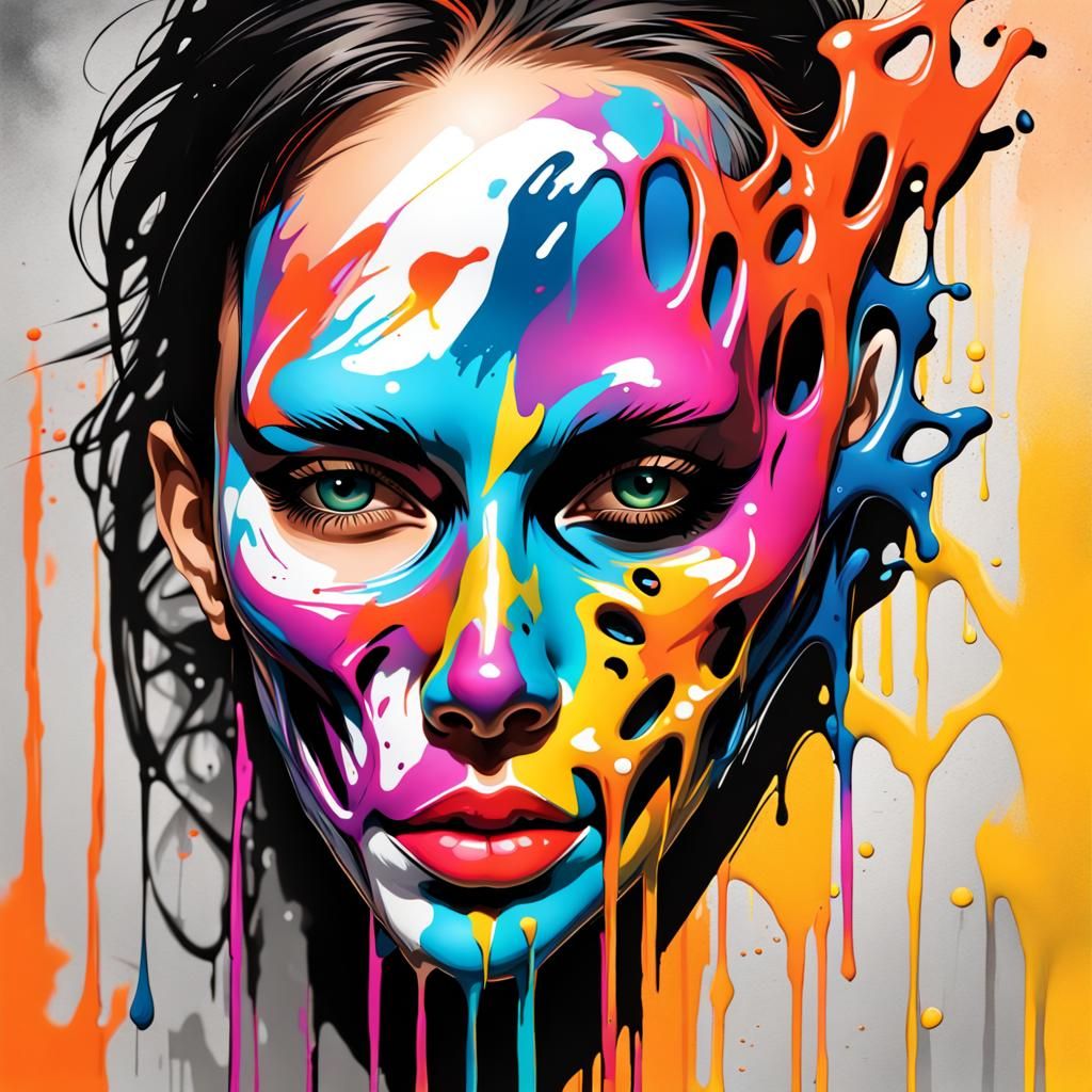 Colorful Graffiti Half Face Mask: Street Art Style