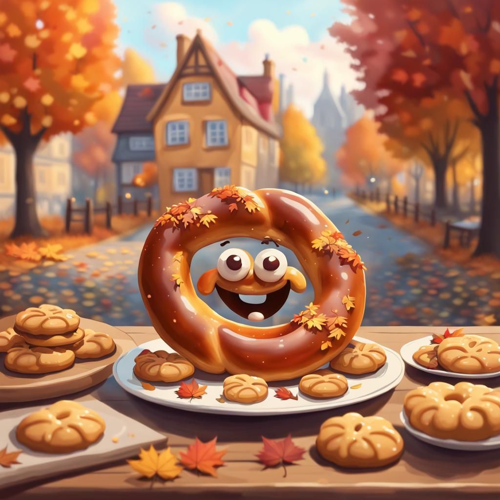 Pretzel Fantasy Creature in Autumnal Setting