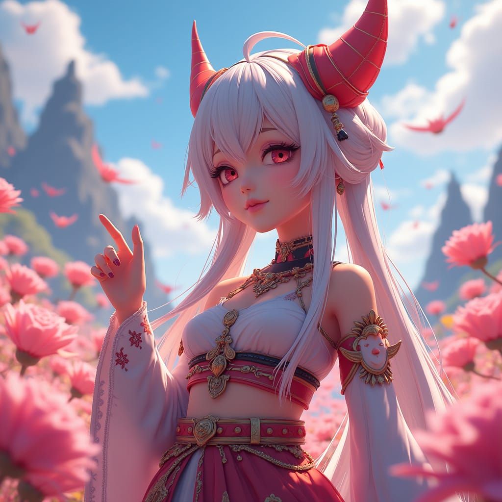 Ethereal Anime Warrior in a Fantastical Realm