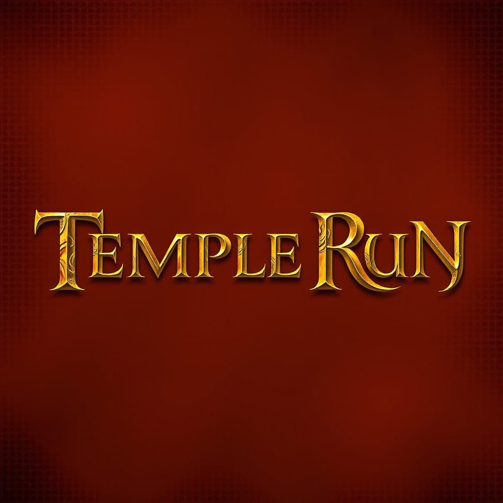 Ancient Typography of Temple Run in Luxurious Gold