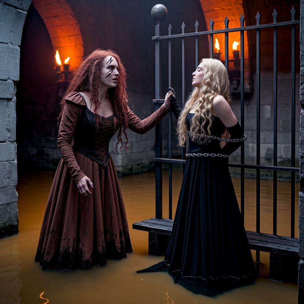 Grotesque Princess in a Flooded Dungeon