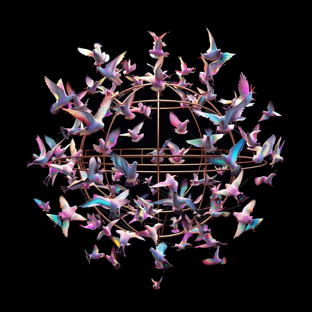 Iridescent Celestial Orb in Dreamlike Aesthetic