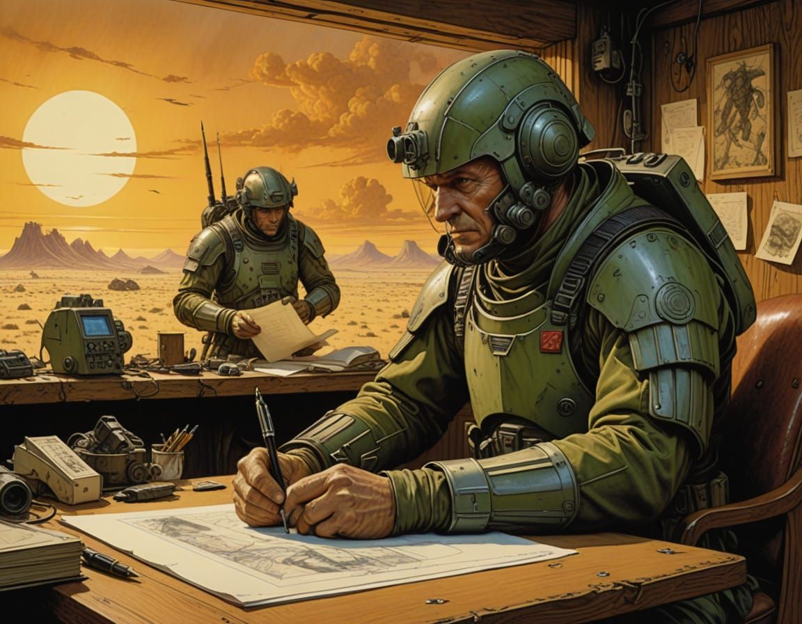 Surrealist Portrait of Dr. Hawkeye Pierce Amidst MASH Unit C...