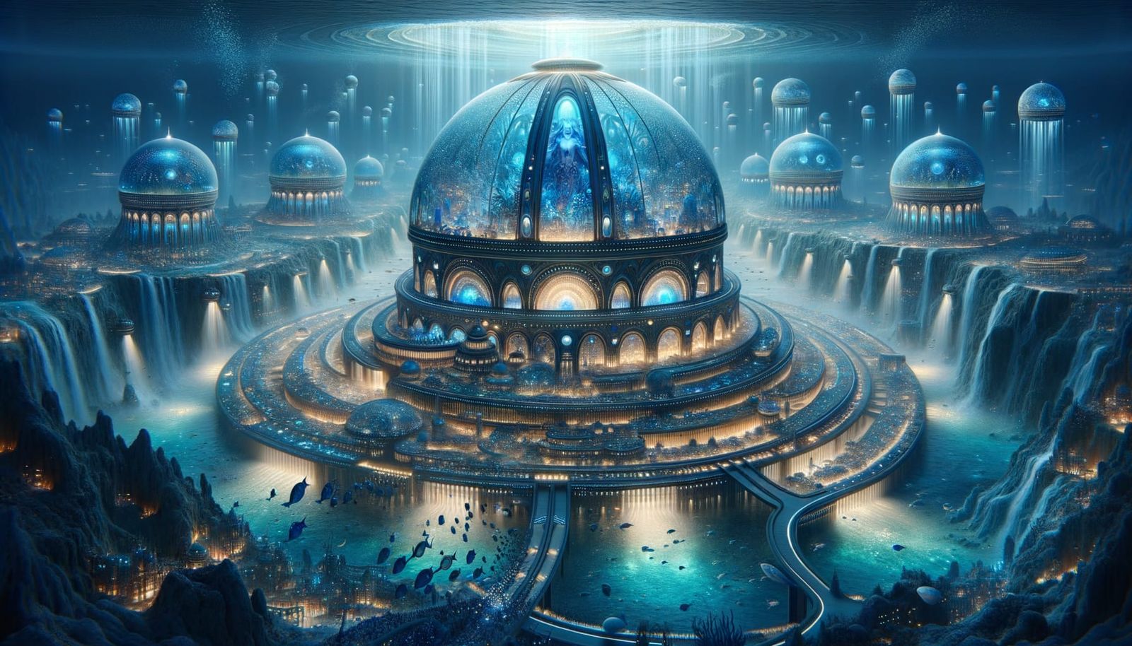 Elaborate Underwater Kingdom of Atlantis Visualization