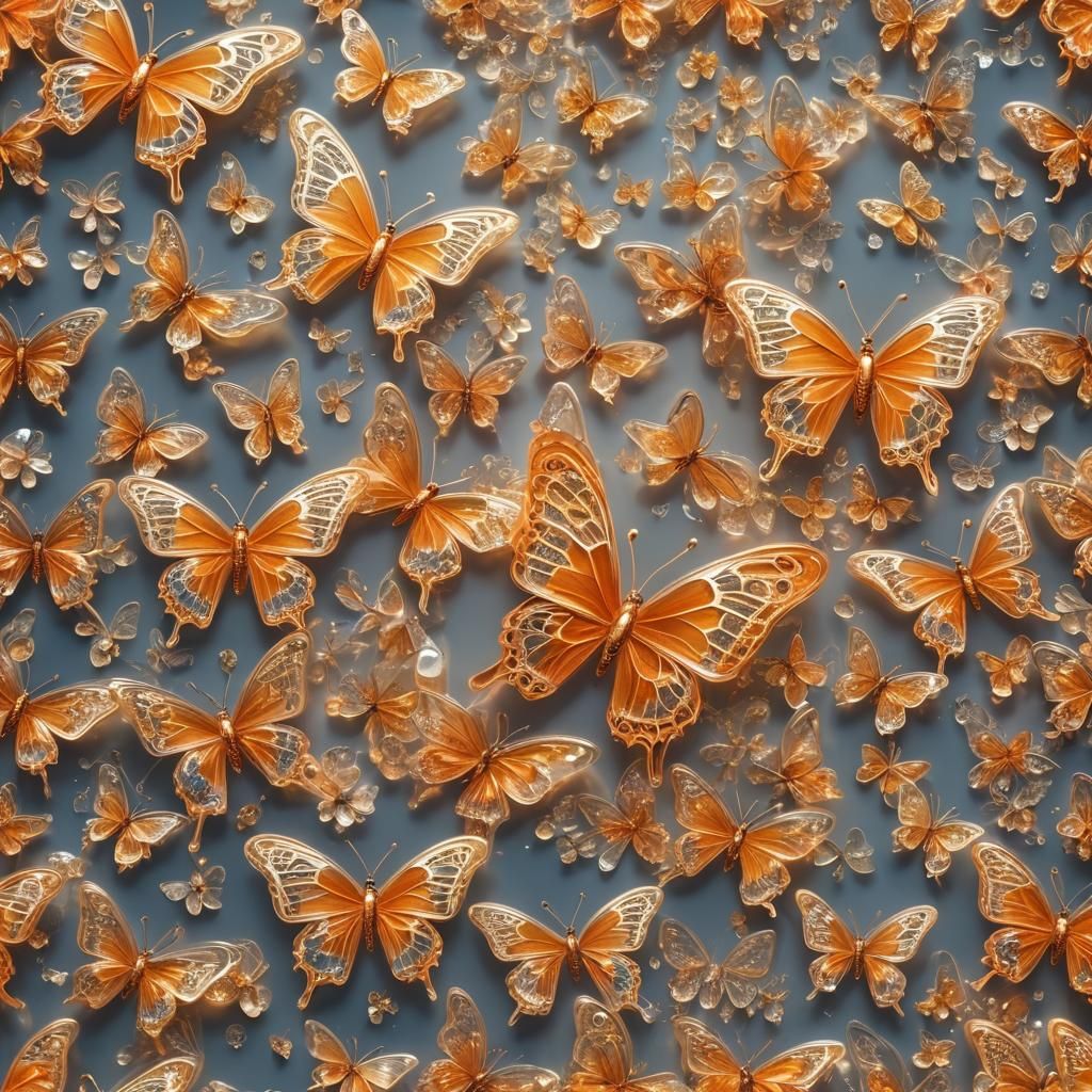 Bioluminescent Butterfly Sculpture: Digital Art