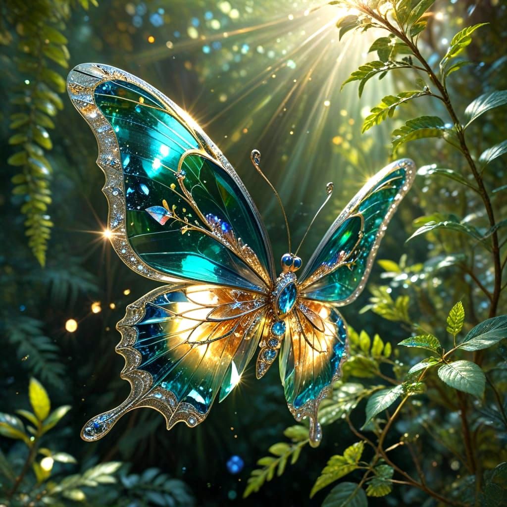 Crystal Butterfly in Magical Flight