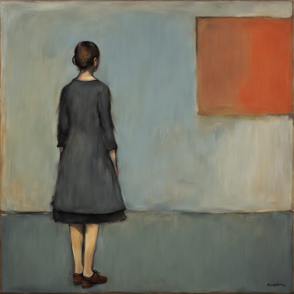 Surreal Girl in Abstract Expressionist Style