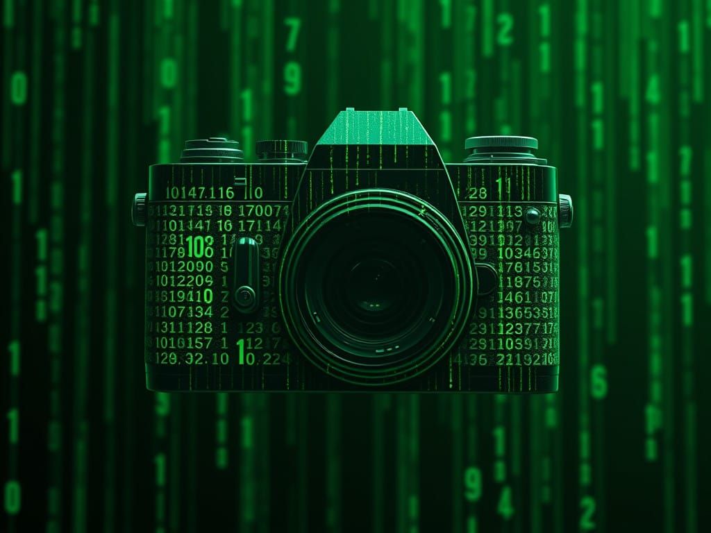 Cyberpunk Camera Concept in High-Contrast Style