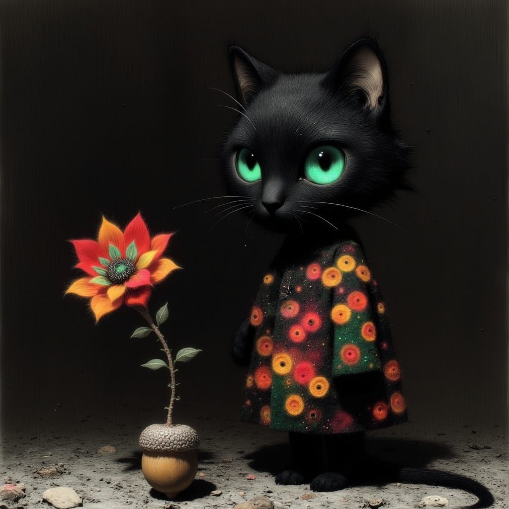 Regal Feline Beside Acorn, Anime Key Visual