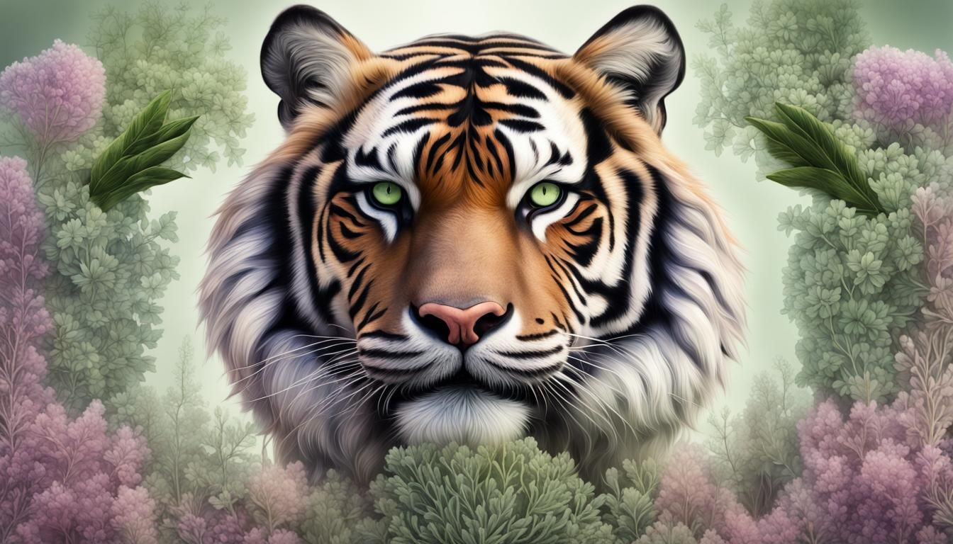 Anthropomorphic Tiger with Crystalline Geometry