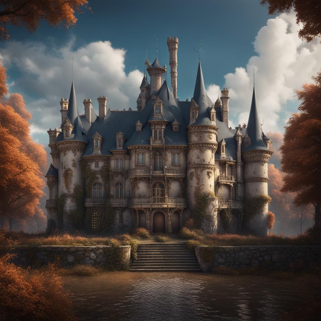 Fantastical Chateau in Detailed Matte Painting